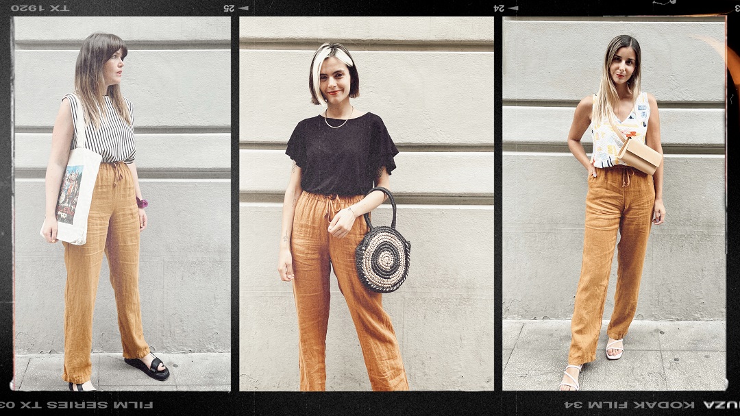 1 prenda, 3 outfits: looks con pantalones de lino color camel